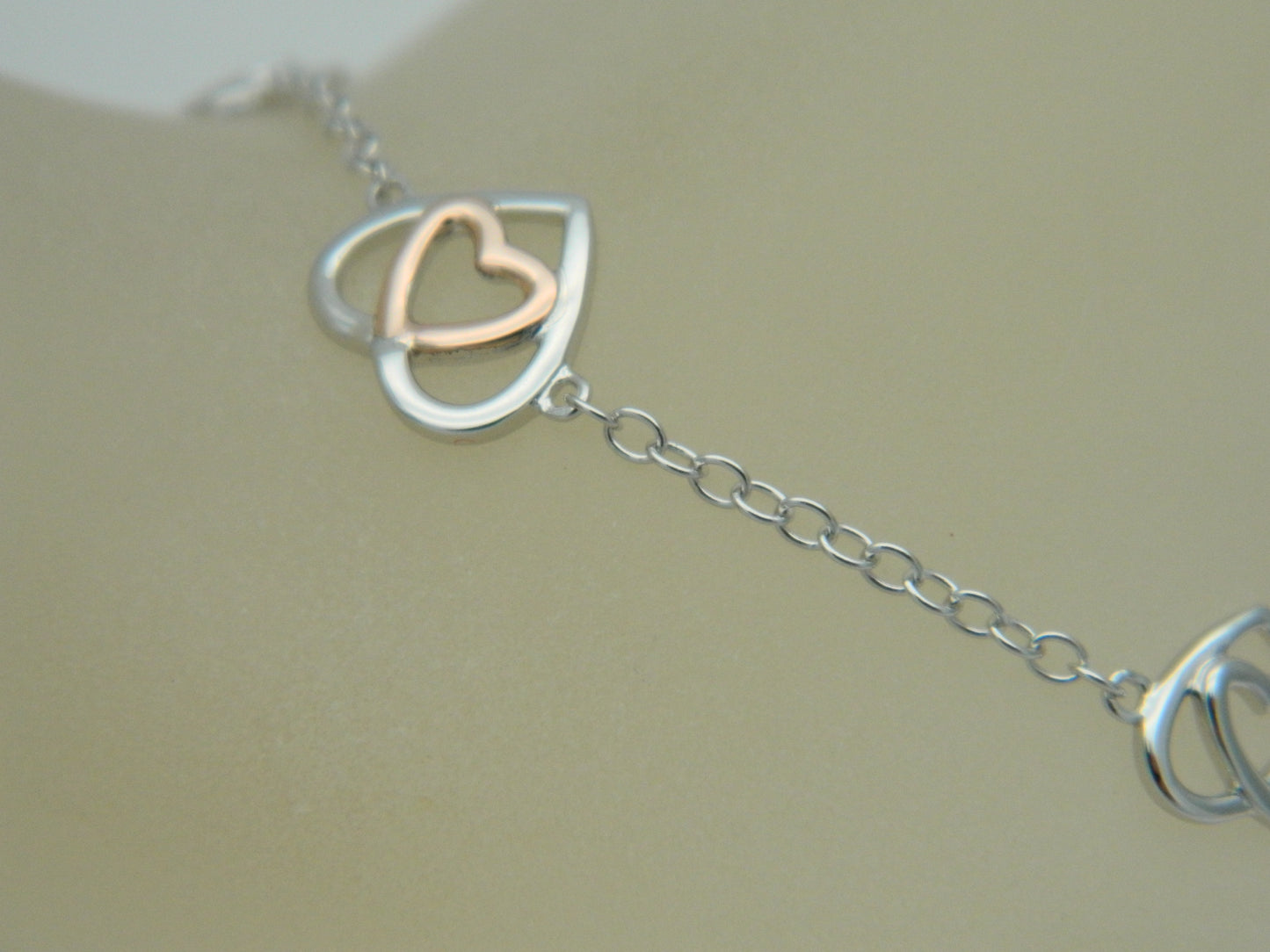 Clogau Sterling Silver & 9ct Rose Gold Affinity Heart Bracelet