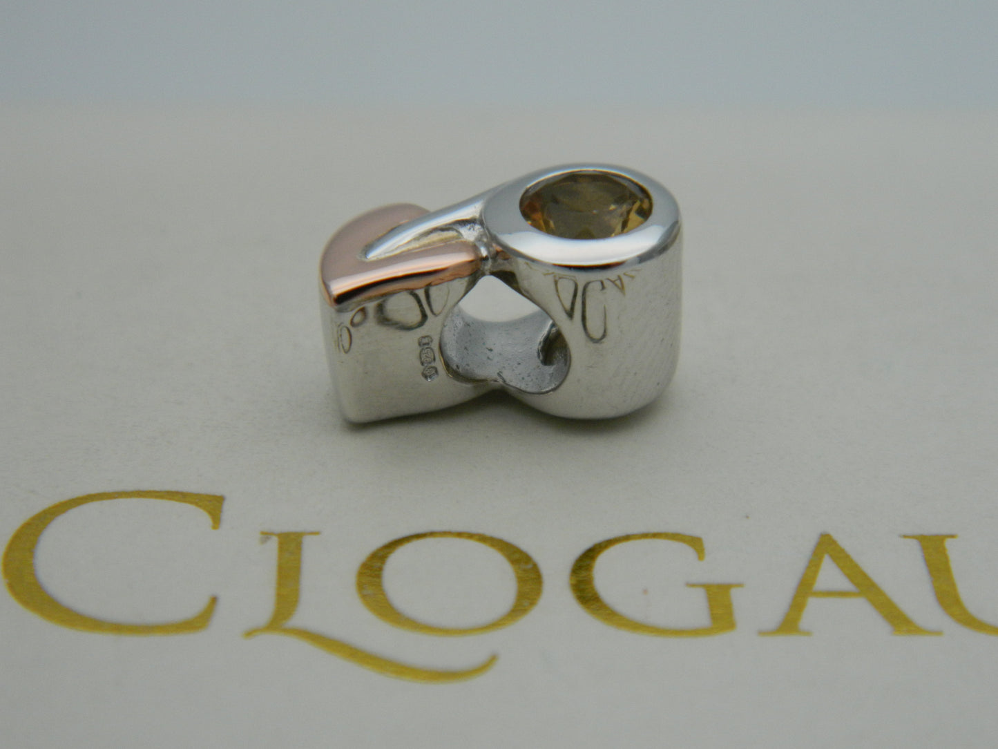 Clogau Sterling Silver & 9ct Rose Gold Citrine (November) Birth Stone Milestones Bead Charm