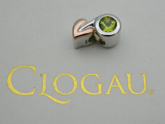 Clogau Sterling Silver & 9ct Rose Gold Peridot (August) Birth Stone Milestones Bead Charm