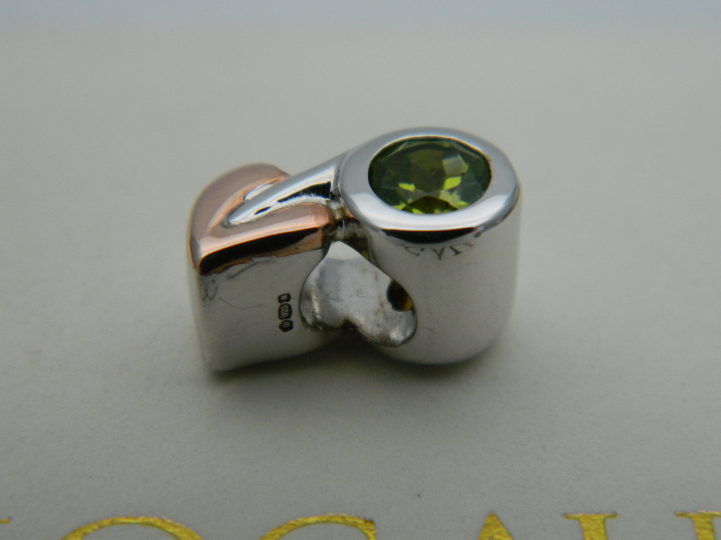 Clogau Sterling Silver & 9ct Rose Gold Peridot (August) Birth Stone Milestones Bead Charm