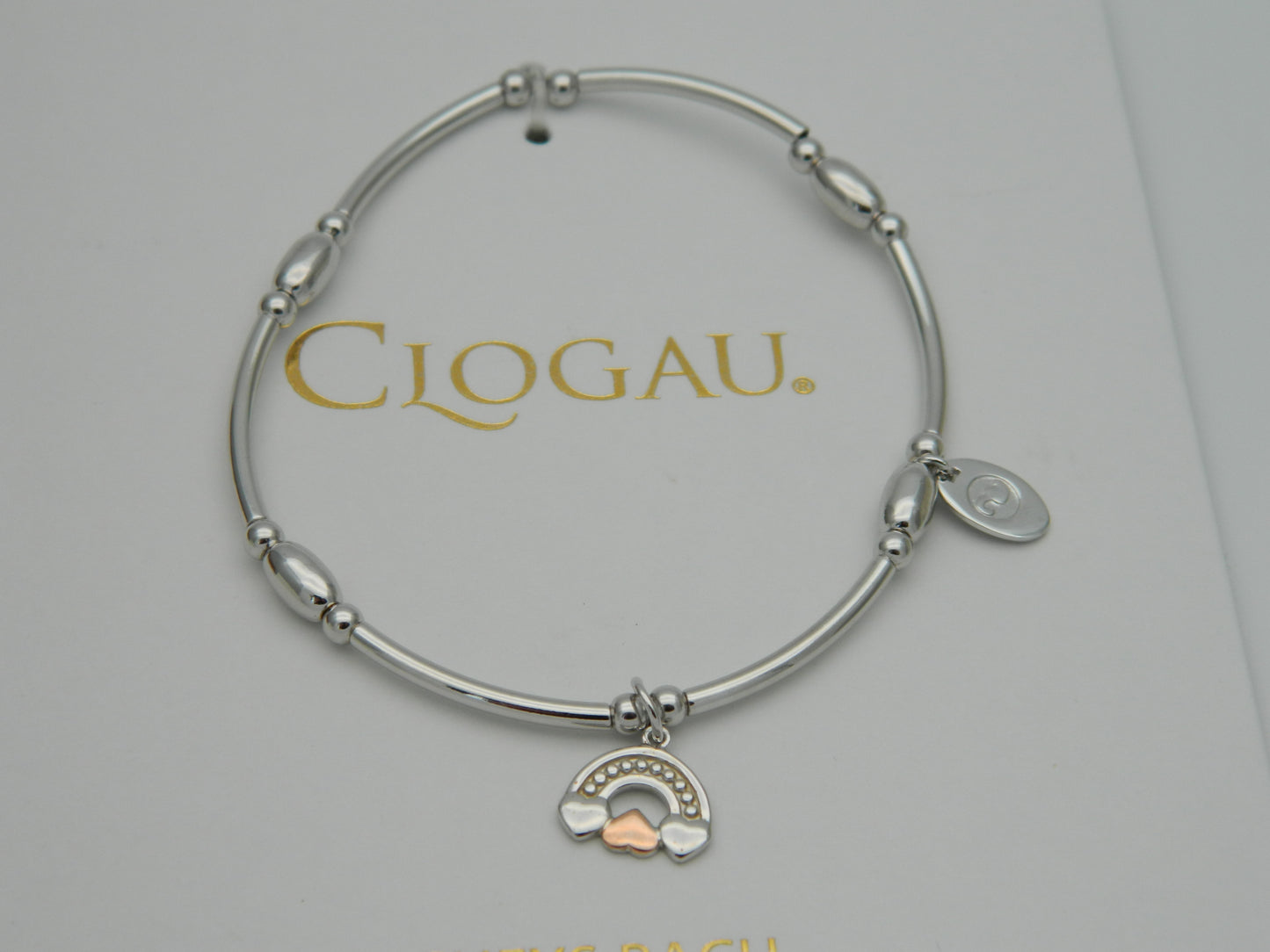 Clogau Sterling Silver & 9ct Rose Gold Enfys Bach Topaz Affinity Beaded Stretch Bracelet 17cm