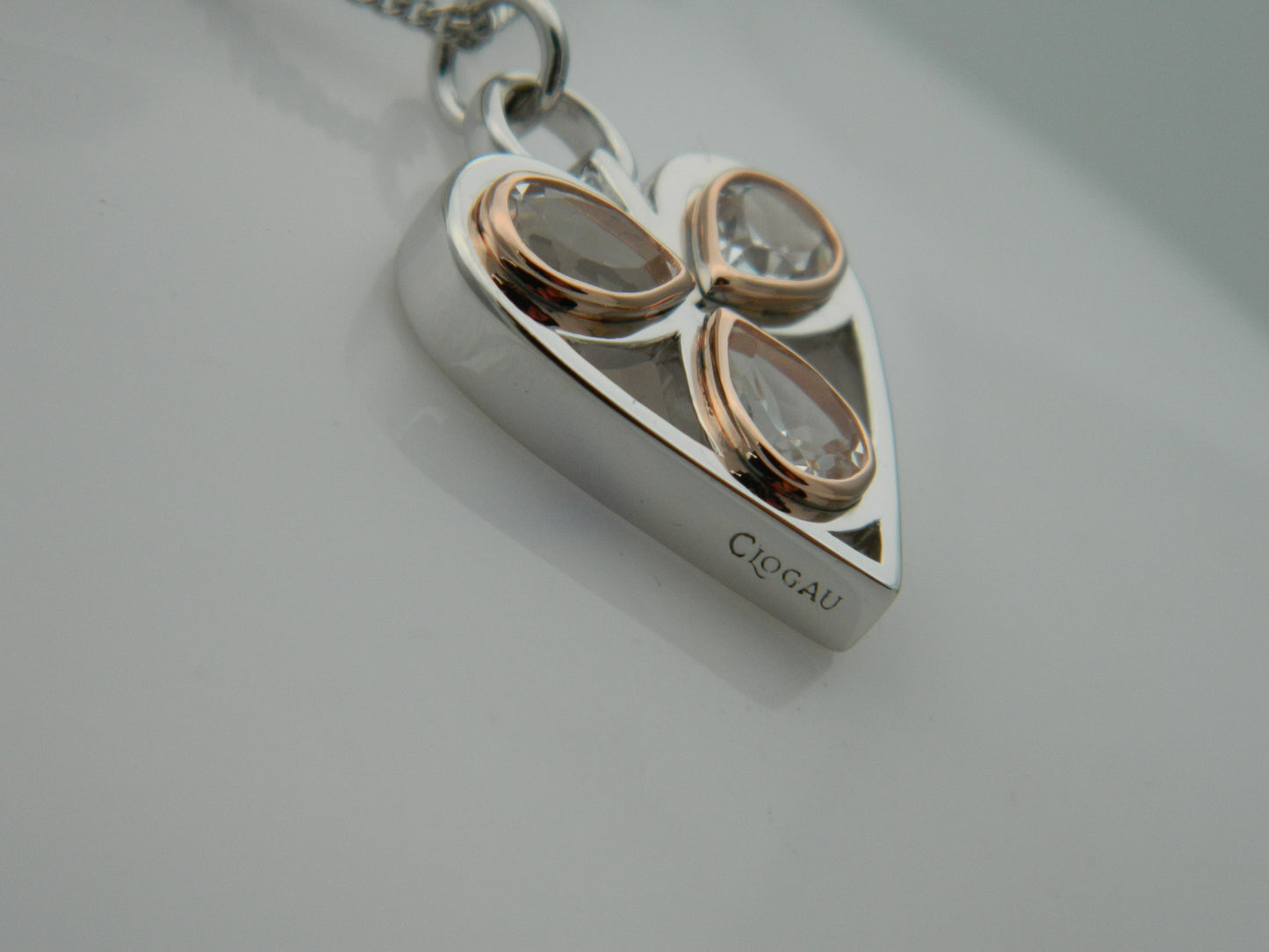 Clogau Sterling Silver & 9ct Rose Gold Heart of Wales Quartz Pendant