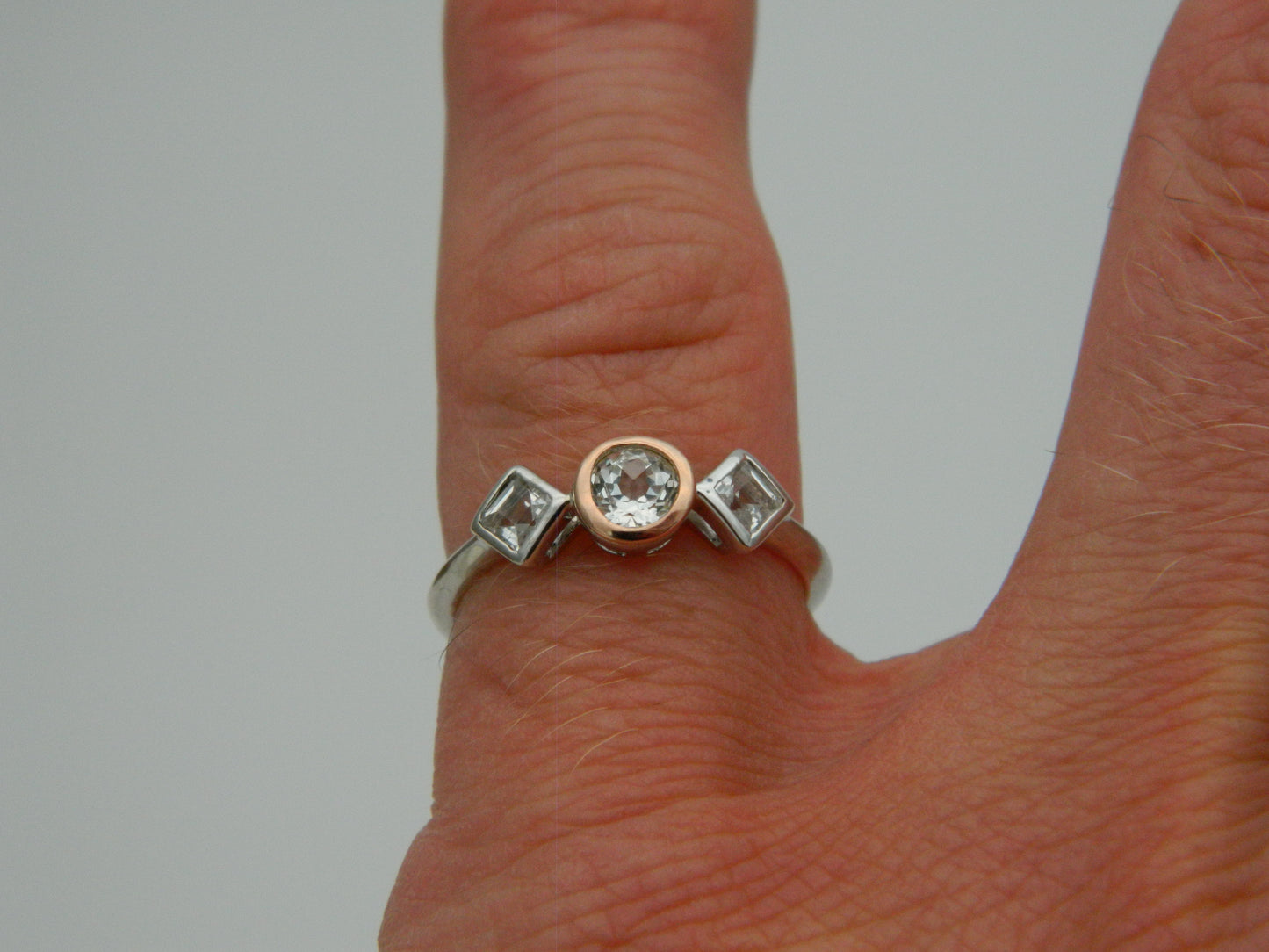 Clogau Sterling Silver & 9ct Rose Gold Welsh Royalty Anniversary Topaz Ring size O