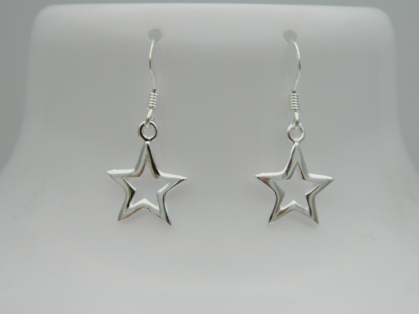 Sterling Silver Star Drop Earrings