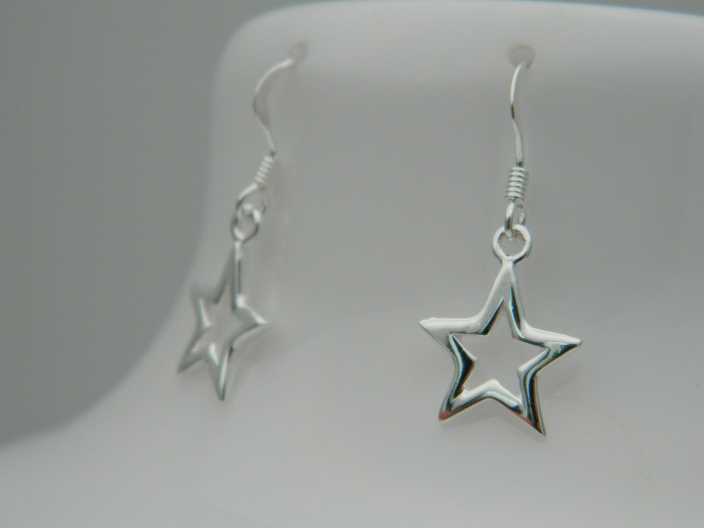 Sterling Silver Star Drop Earrings