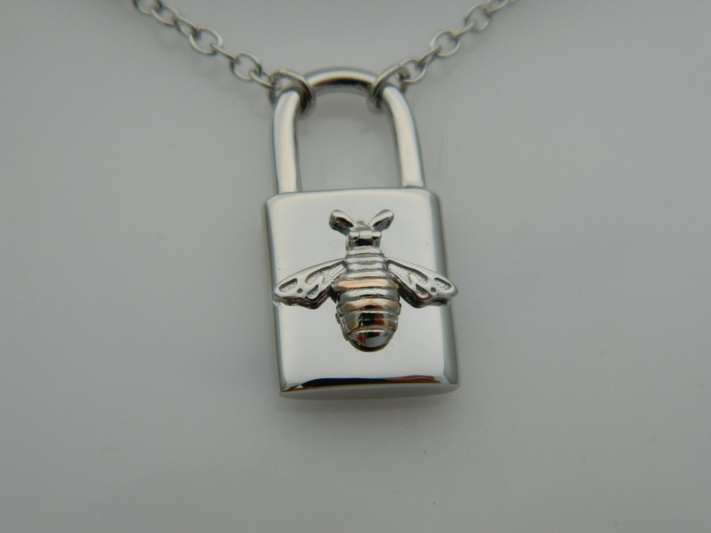 Clogau Sterling Silver & 9ct Rose Gold Honey Bee Padlock Necklace