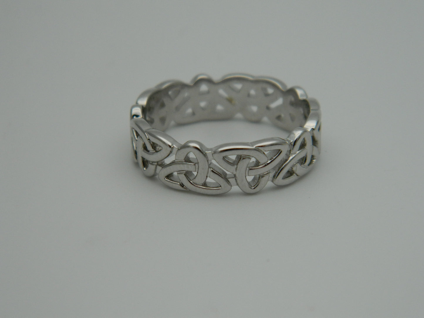 Sterling Silver 6mm Unisex Celtic Trinity Knot Band Ring size L, N, Q, R, R 1/2, T, T 1/2