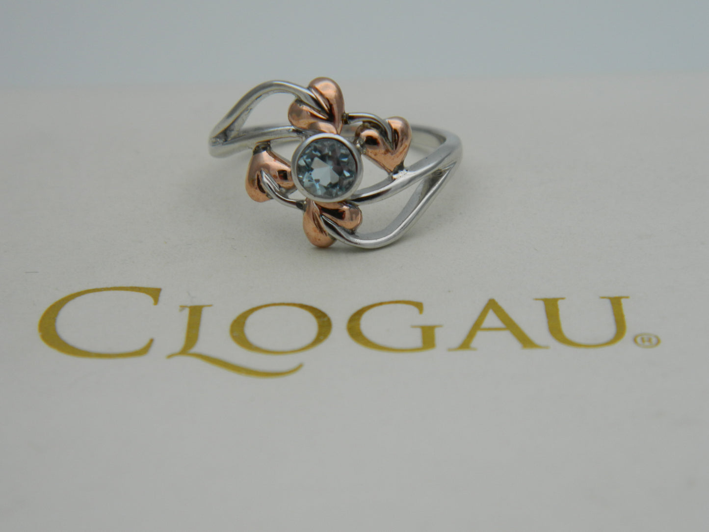 Clogau Sterling Silver & 9ct Rose Gold Love Vine Ring size J, K or N