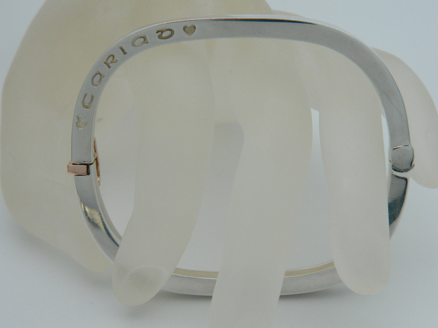 Clogau Sterling Silver & 9ct Rose Gold Large Square Cariad Bangle (used)