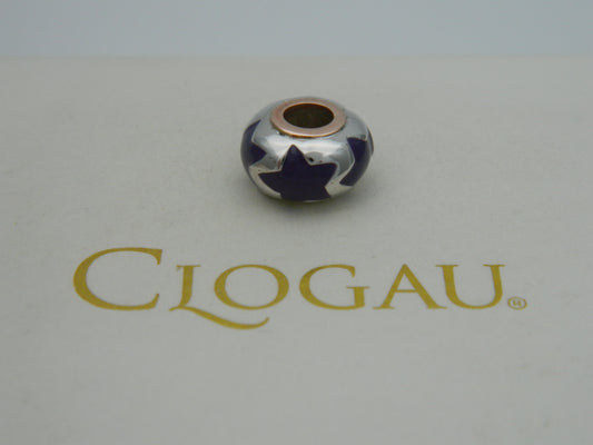 Clogau Sterling Silver & 9ct Rose Gold Star Purple Enamel Bead Charm RRP £119.00