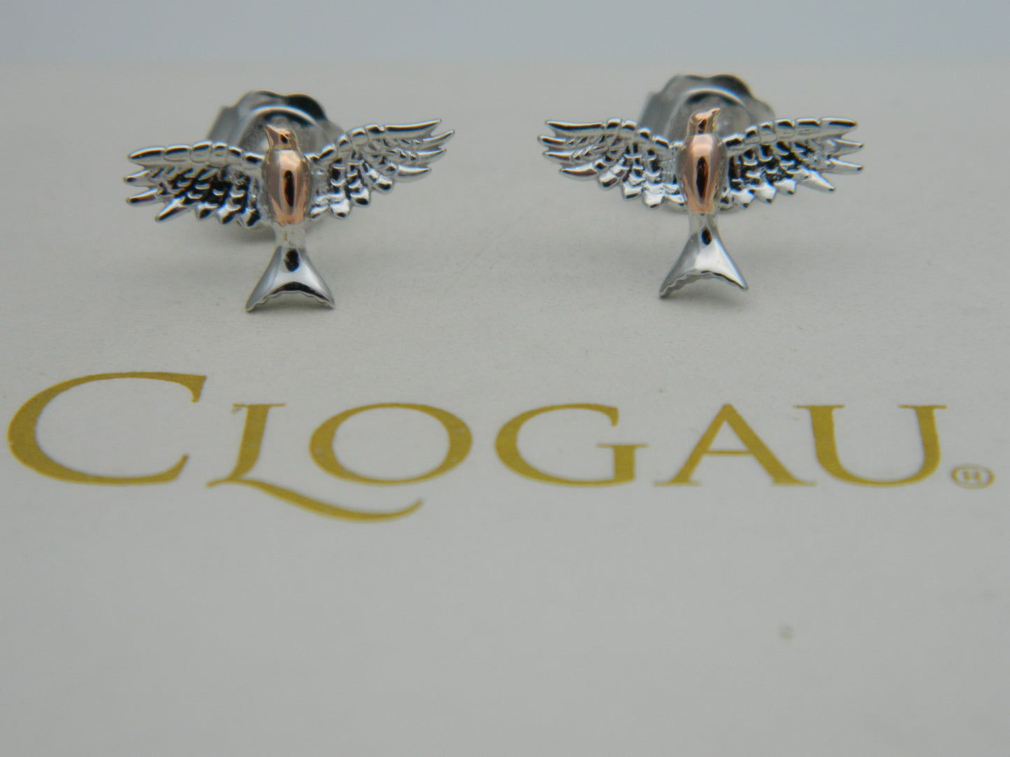 Clogau Sterling Silver & 9ct Rose Gold Red Kite Stud Earrings