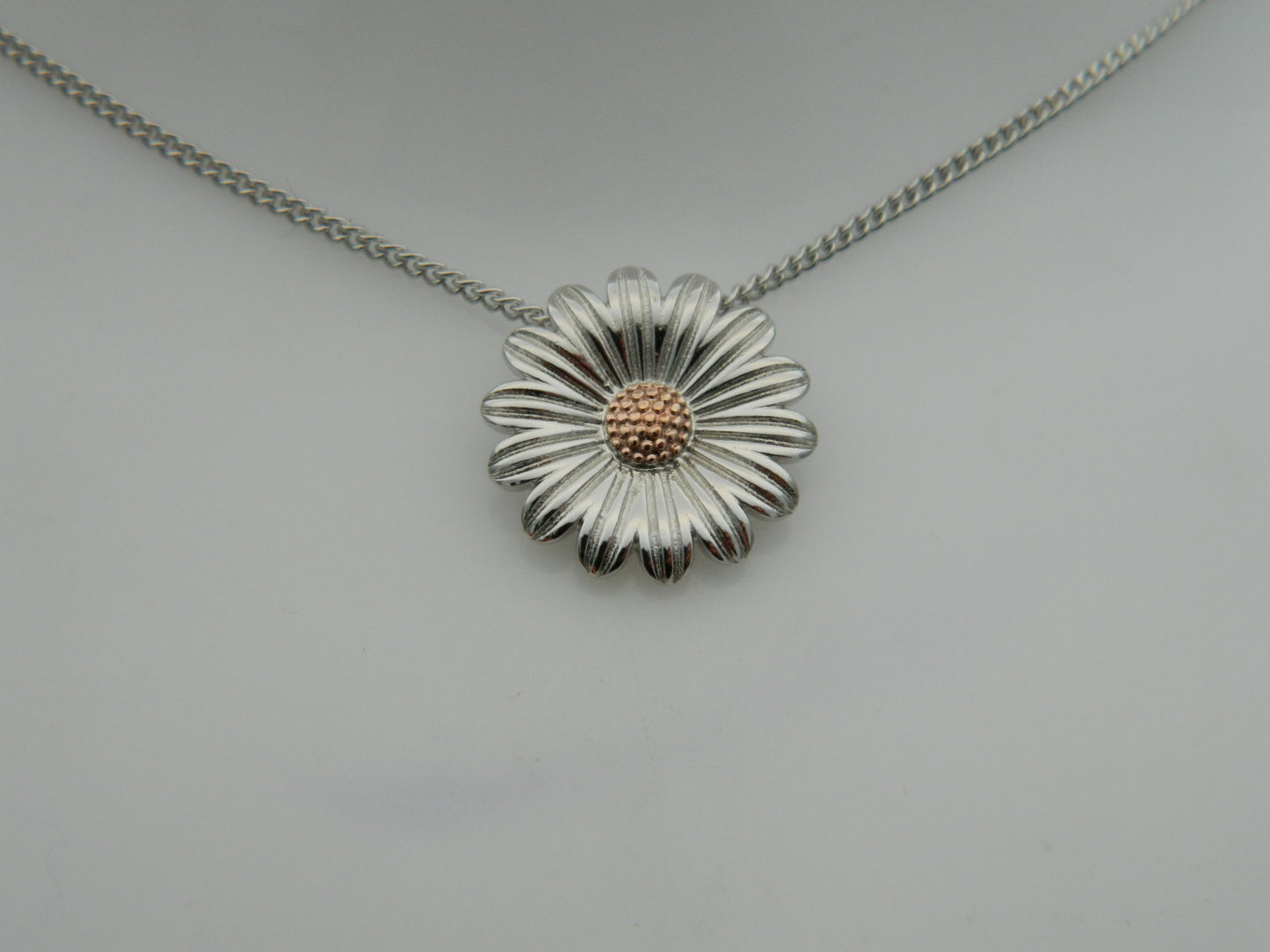 Clogau Sterling Silver & 9ct Rose Gold Daisy Pendant