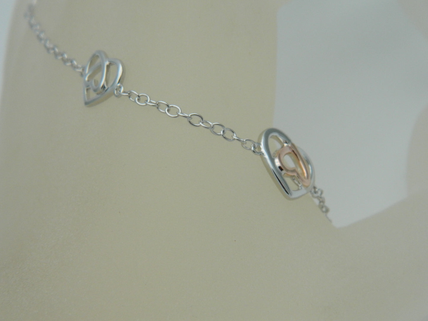 Clogau Sterling Silver & 9ct Rose Gold Celtic Heart Bracelet