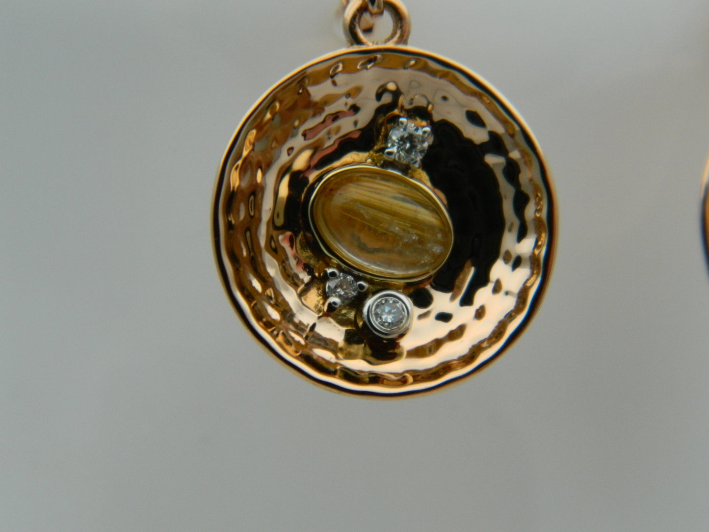 Clogau 18ct Rose Gold 'Panning For Gold' Rutilated Quartz & Diamond Drop Earrings RRP £1,450.00