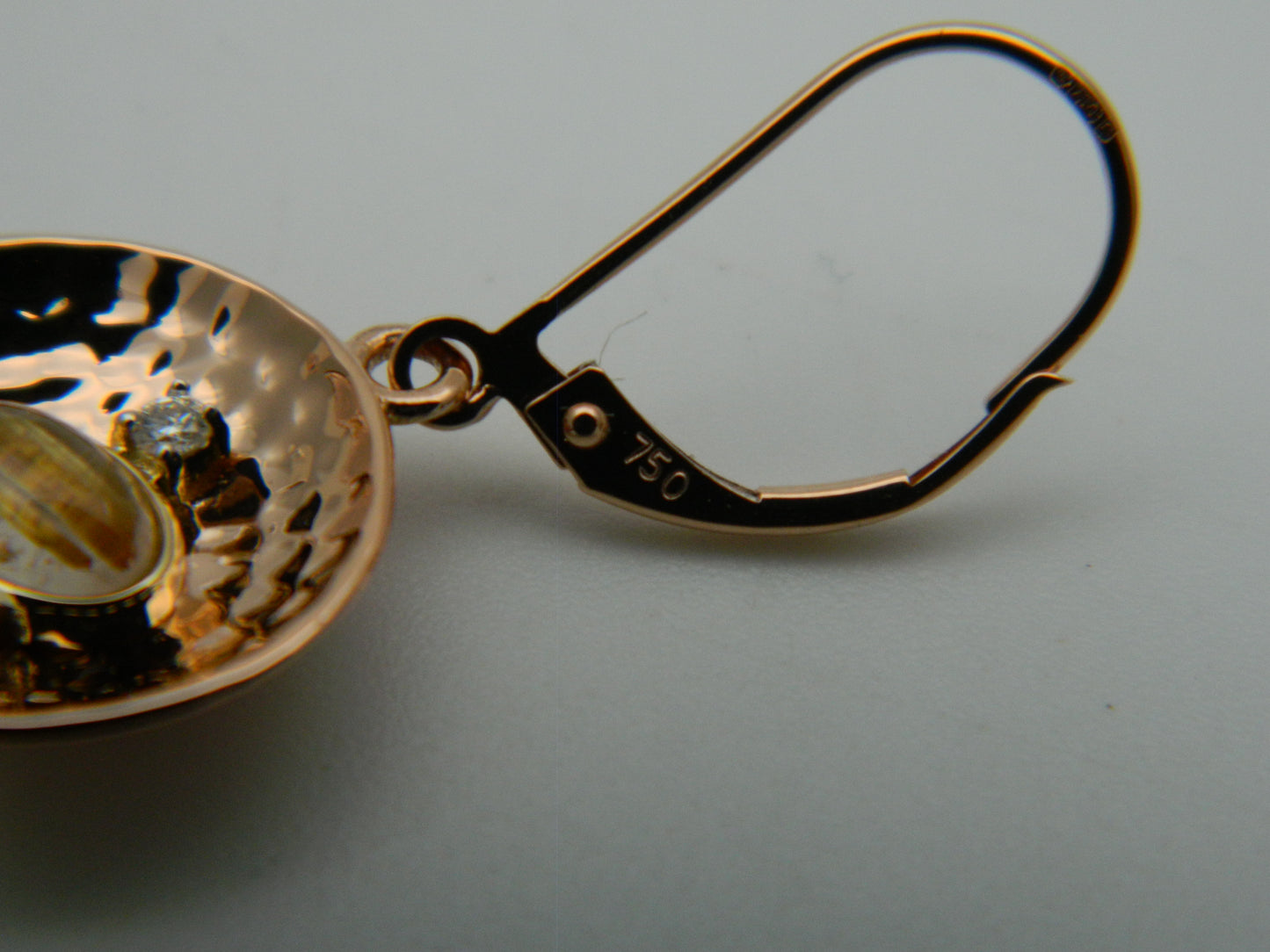 Clogau 18ct Rose Gold 'Panning For Gold' Rutilated Quartz & Diamond Drop Earrings RRP £1,450.00
