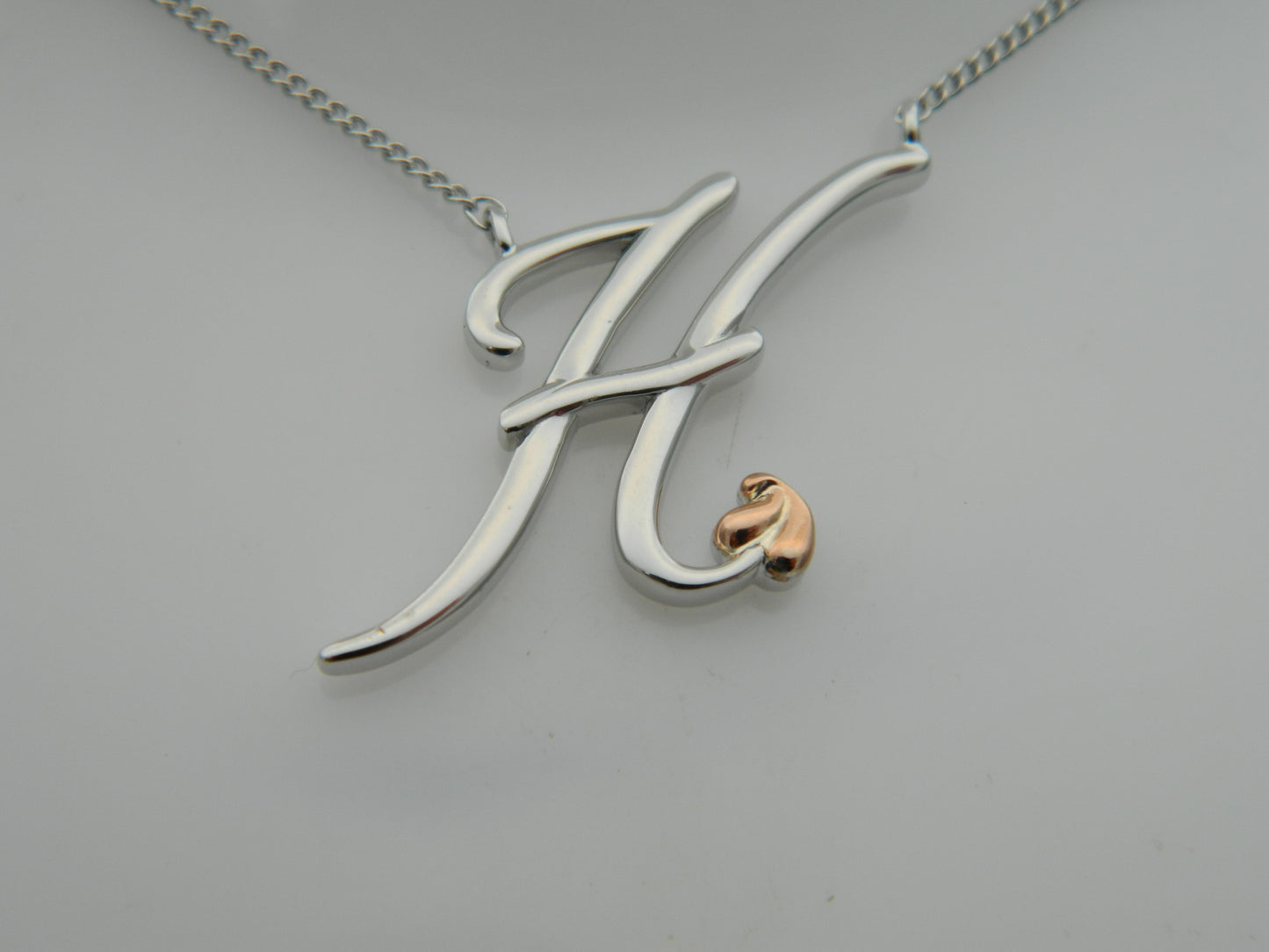 Clogau Sterling Silver & 9ct Rose Gold Letter H Necklace RRP £179.00