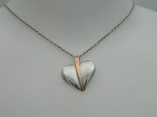 Clogau Sterling Silver & 9ct Rose Gold Love Vine Heart Pendant (Used)