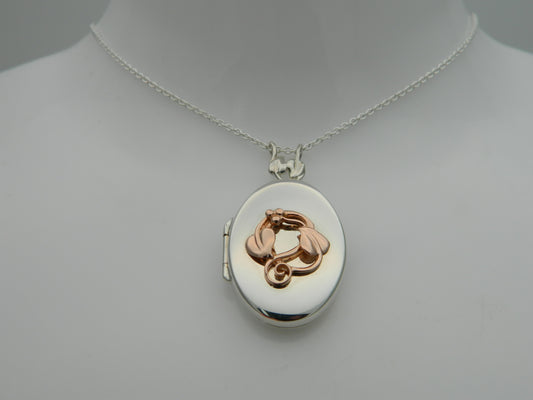Clogau Sterling Silver & 9ct Rose Gold Tree of Life Oval Locket (used)