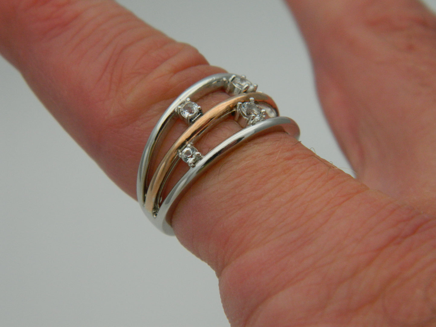 Clogau Sterling Silver & 9ct Rose Gold Awyr y Nos Topaz Ring RRP £199.00 size M