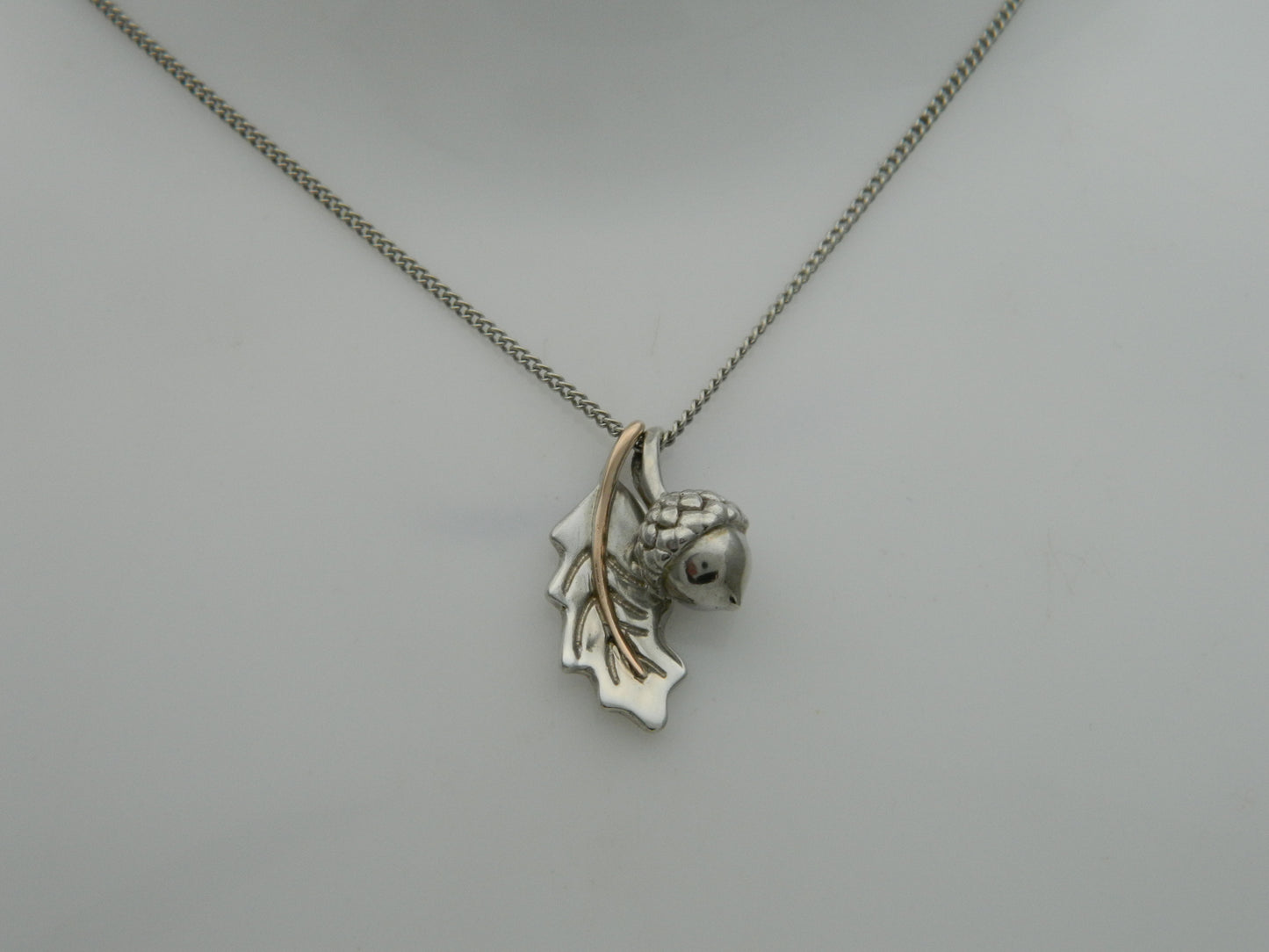 Clogau Sterling Silver & 9ct Rose Gold Oak Leaf Pendant (pre-loved)