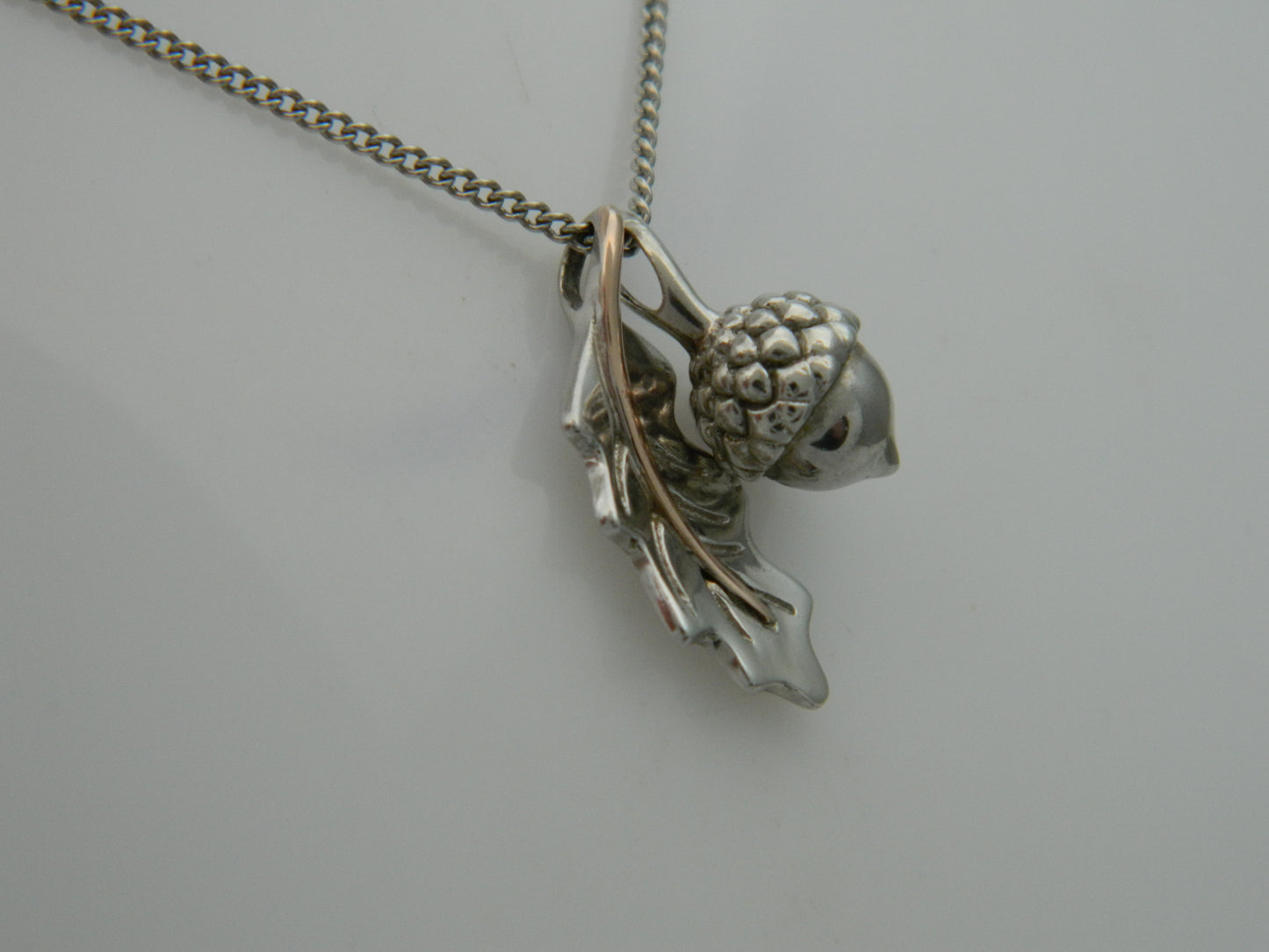 Clogau Sterling Silver & 9ct Rose Gold Oak Leaf Pendant (pre-loved)