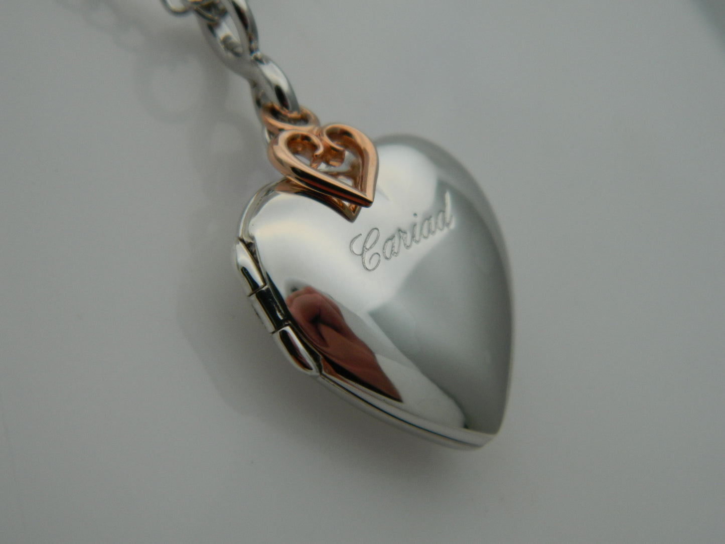 Clogau Sterling Silver & 9ct Rose Gold Cariad Heart Locket RRP £229.00 (slight second)