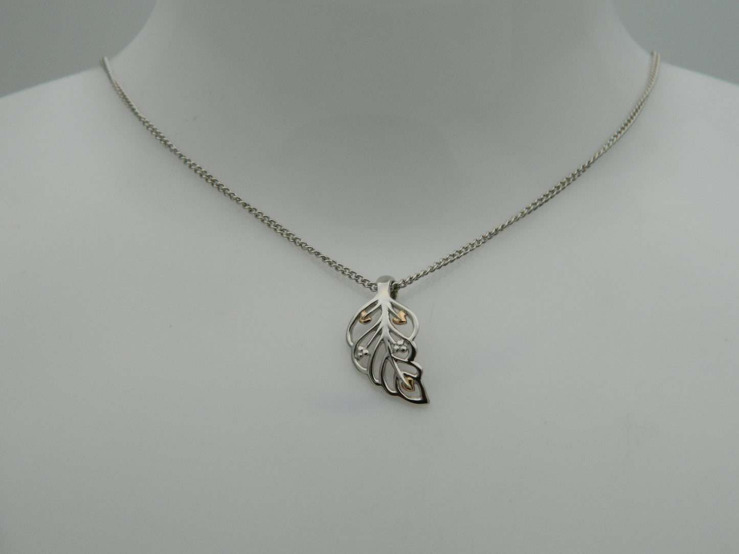 Clogau Sterling Silver & 9ct Rose Gold Debutante Feather Pendant