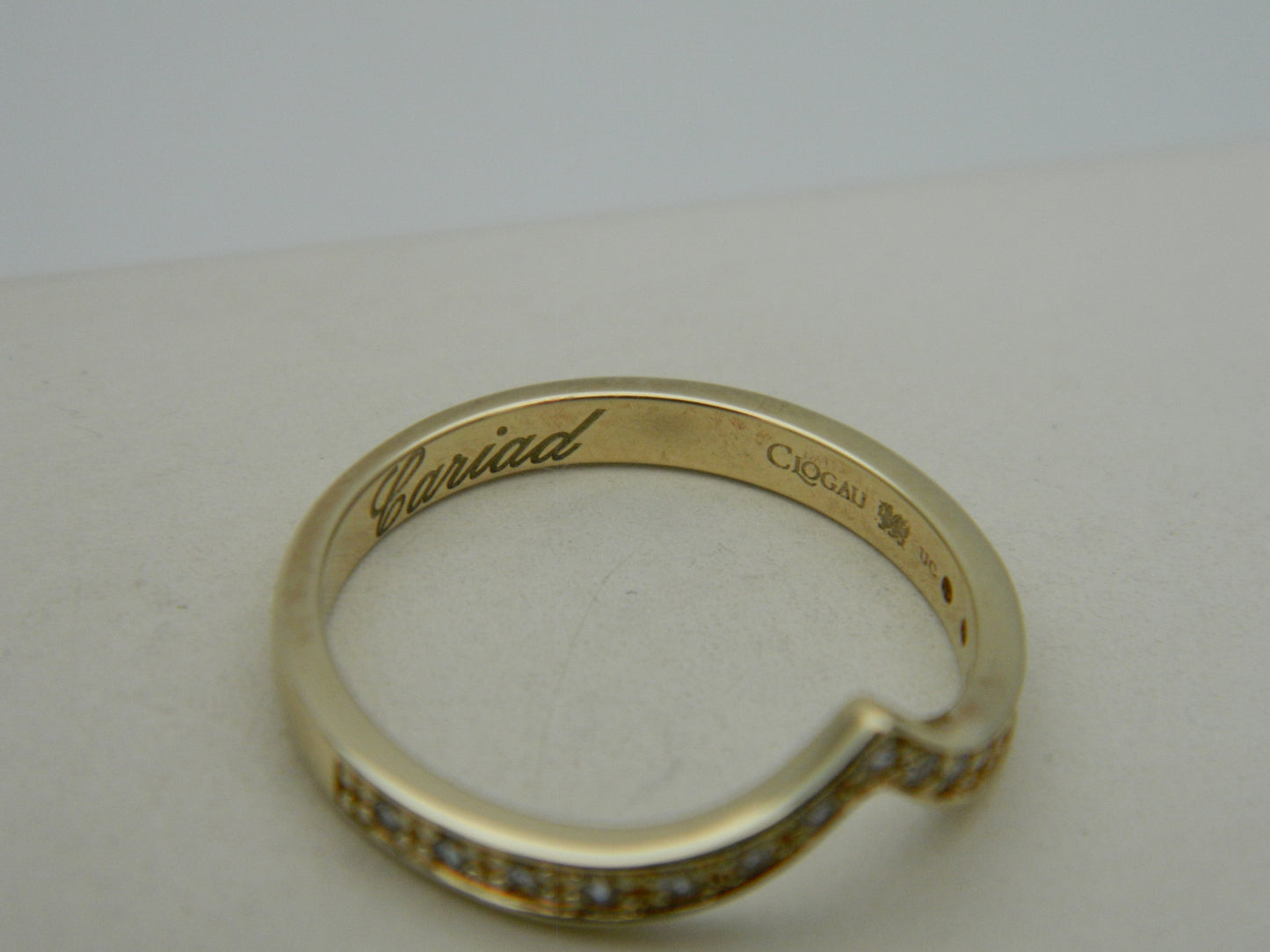 Clogau 9ct Yellow Gold 15 Diamond 'Make a Wish' Wedding Band Ring size R