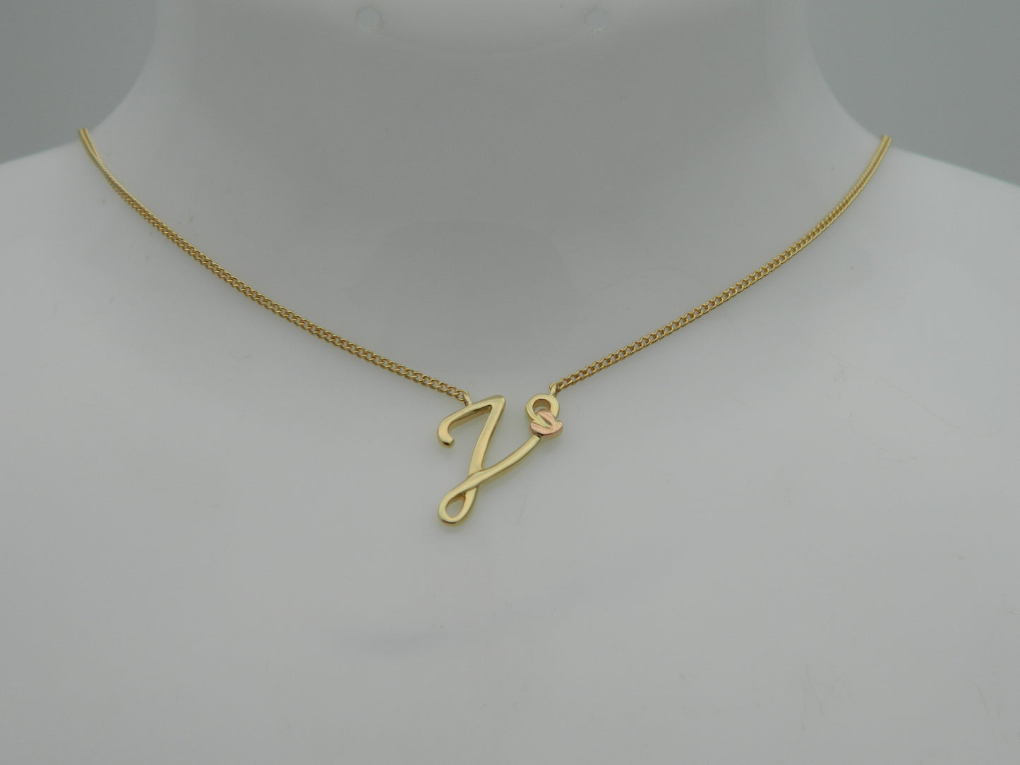 Clogau 9ct Yellow & Rose Gold Tree of Life Letter V Necklace