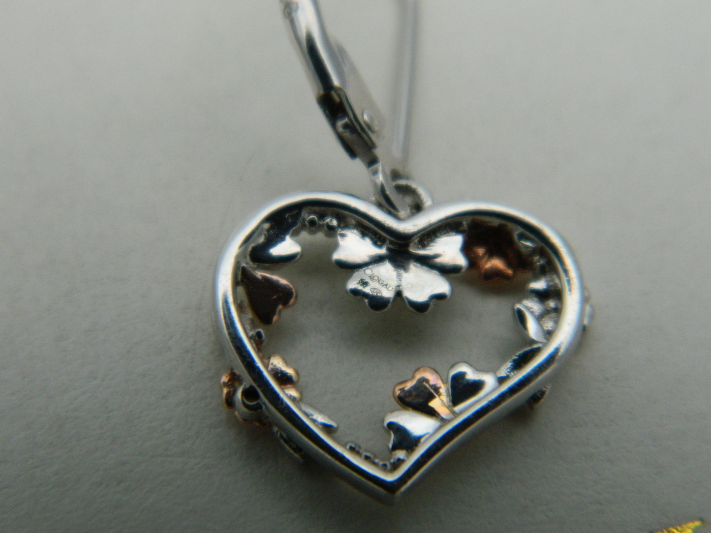 Clogau Sterling Silver & 9ct Rose Gold Primrose Heart Drop Earrings