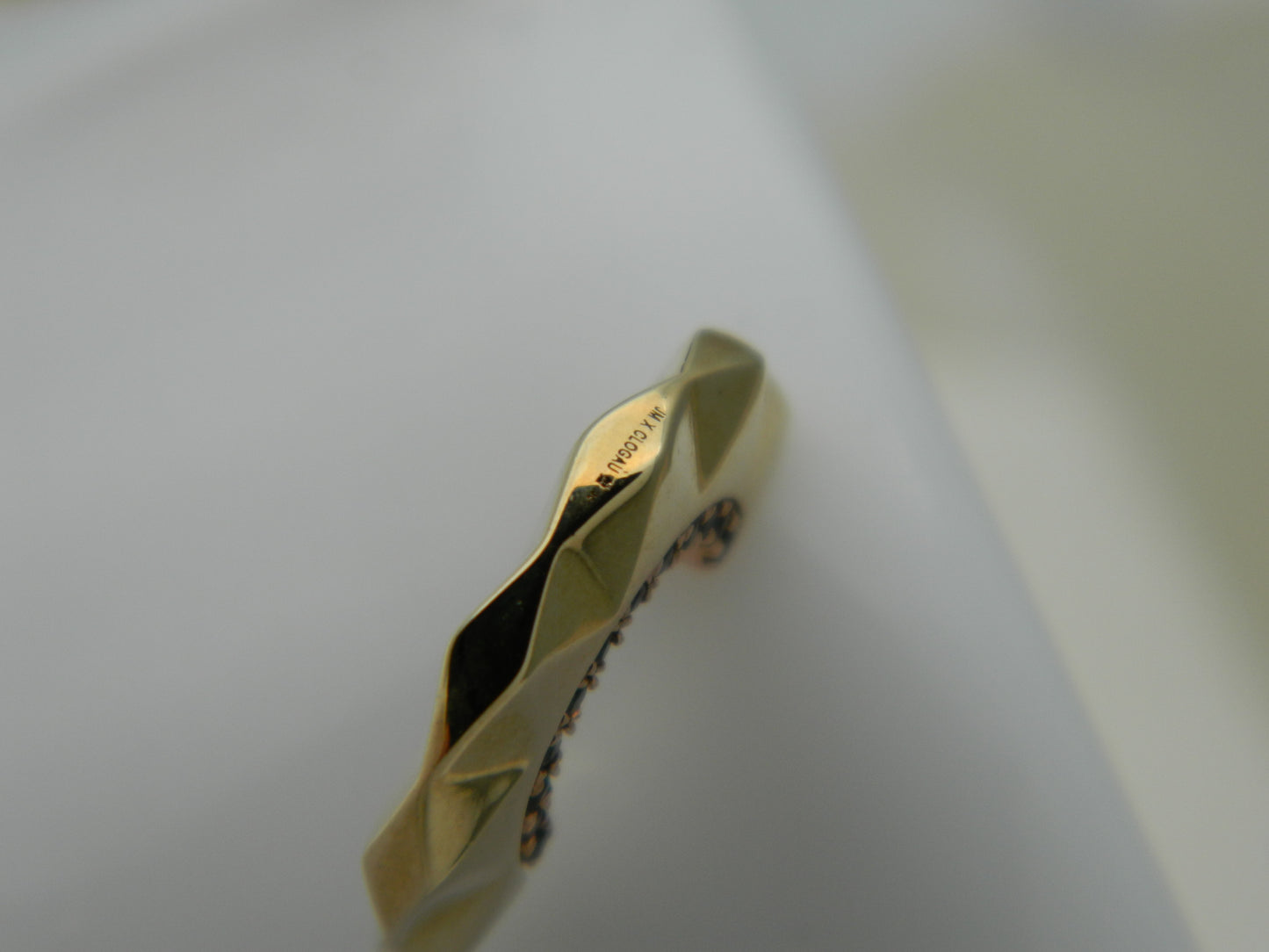 Clogau 9ct Yellow & Rose Gold Black Spinel Faceted Half Hoop Earrings