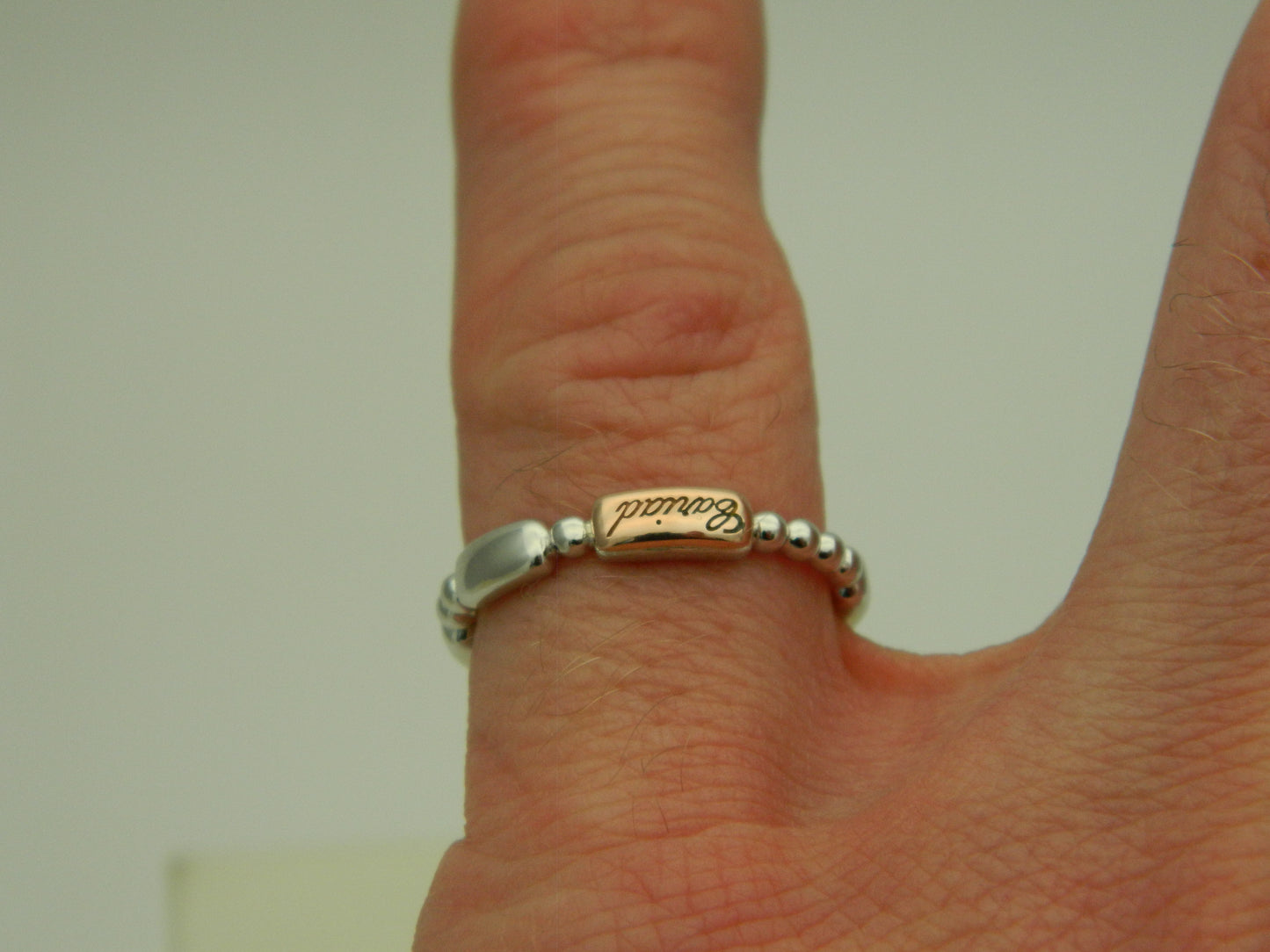 Clogau Sterling Silver & 9ct Rose Gold Cariad Morse Code Ring RRP £119.00 size N