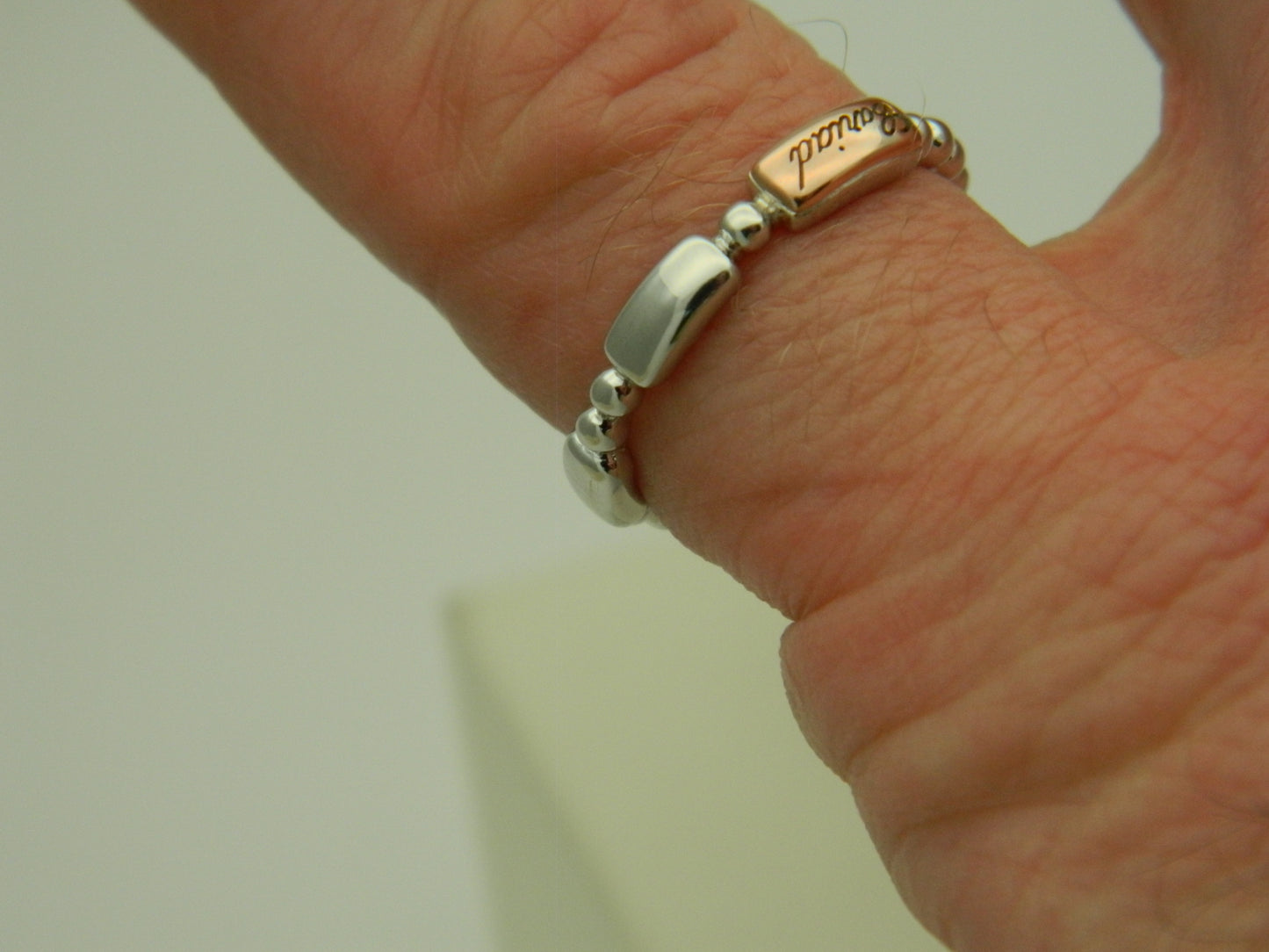 Clogau Sterling Silver & 9ct Rose Gold Cariad Morse Code Ring RRP £119.00 size N