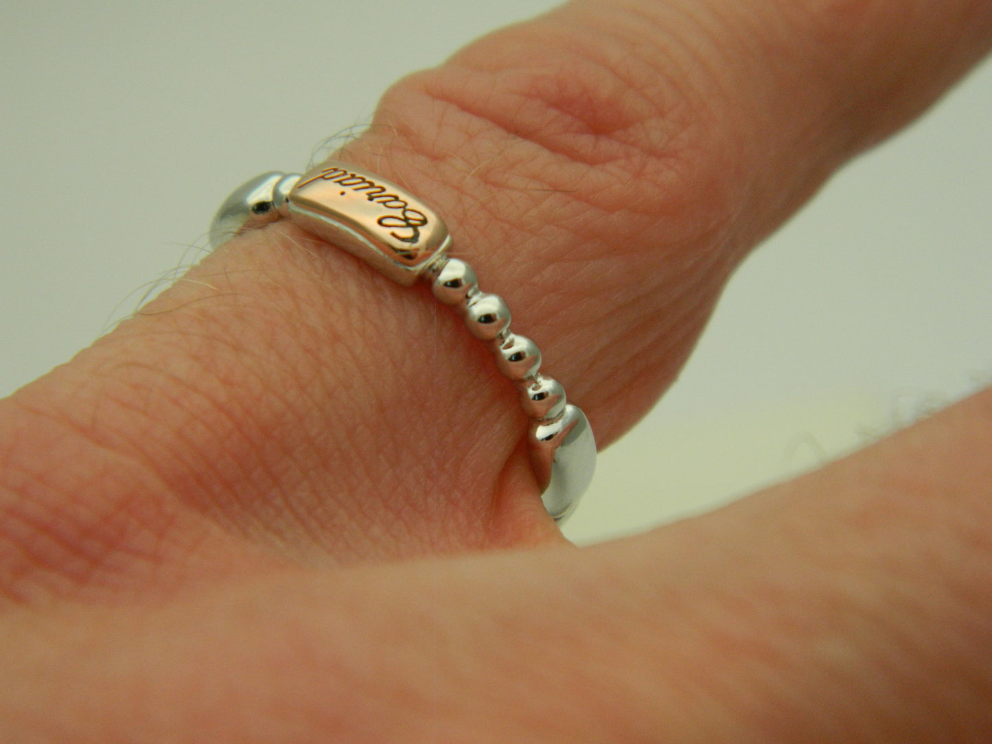 Clogau Sterling Silver & 9ct Rose Gold Cariad Morse Code Ring RRP £119.00 size N