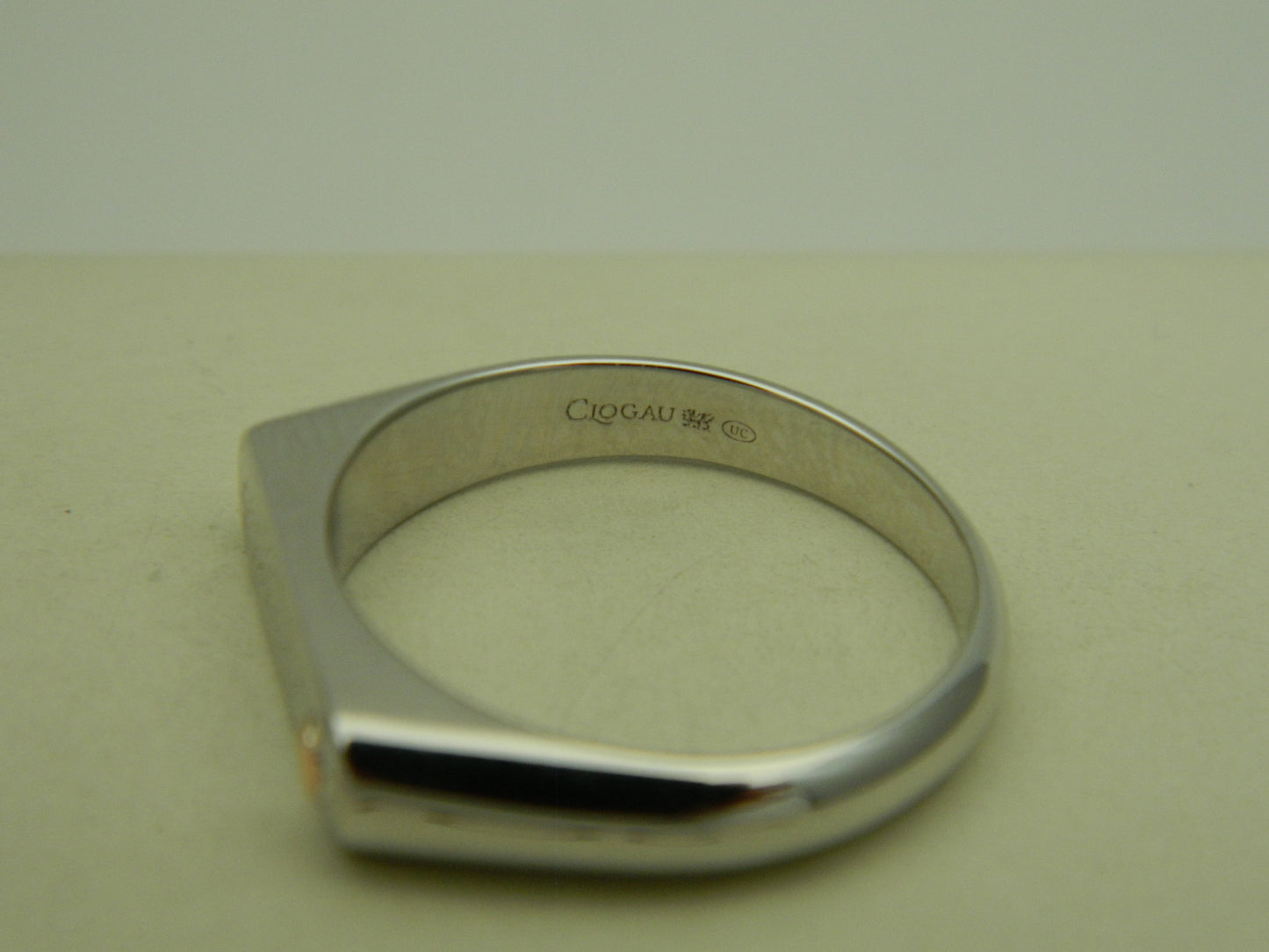 Clogau Sterling Silver & 9ct Rose Gold Cariad Engraved Bar Ring RRP £119.00 size N or P