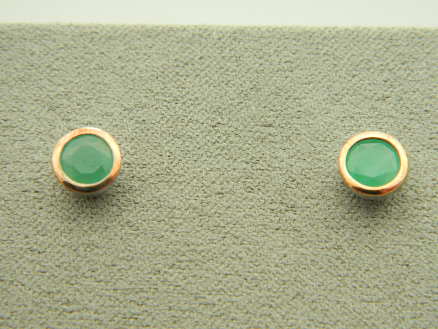 Clogau Sterling Silver & 9ct Rose Gold Emerald May Birthstone Stud Earrings