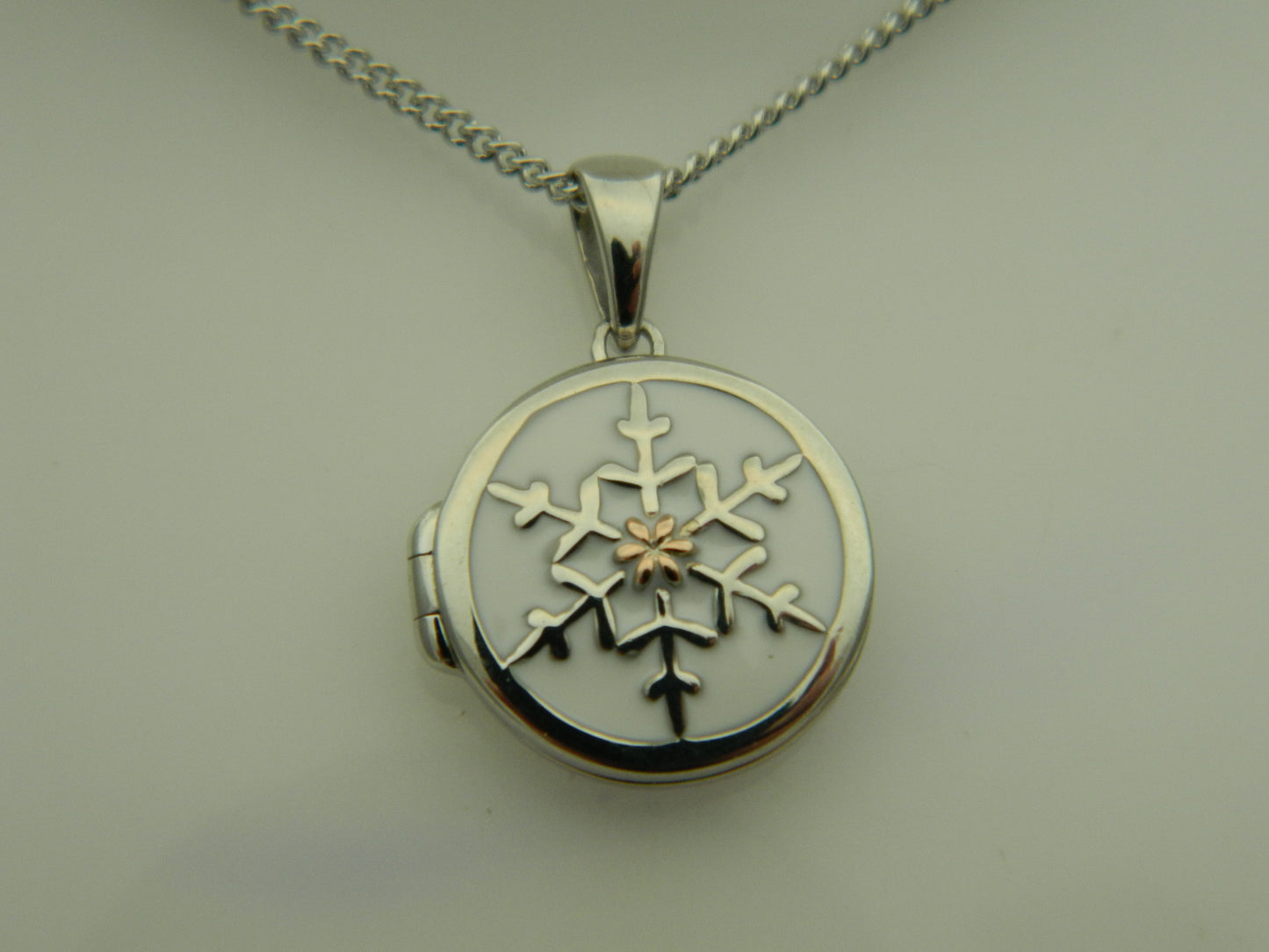 Clogau Sterling Silver & 9ct Rose Gold Snowflake Locket RRP £169.00