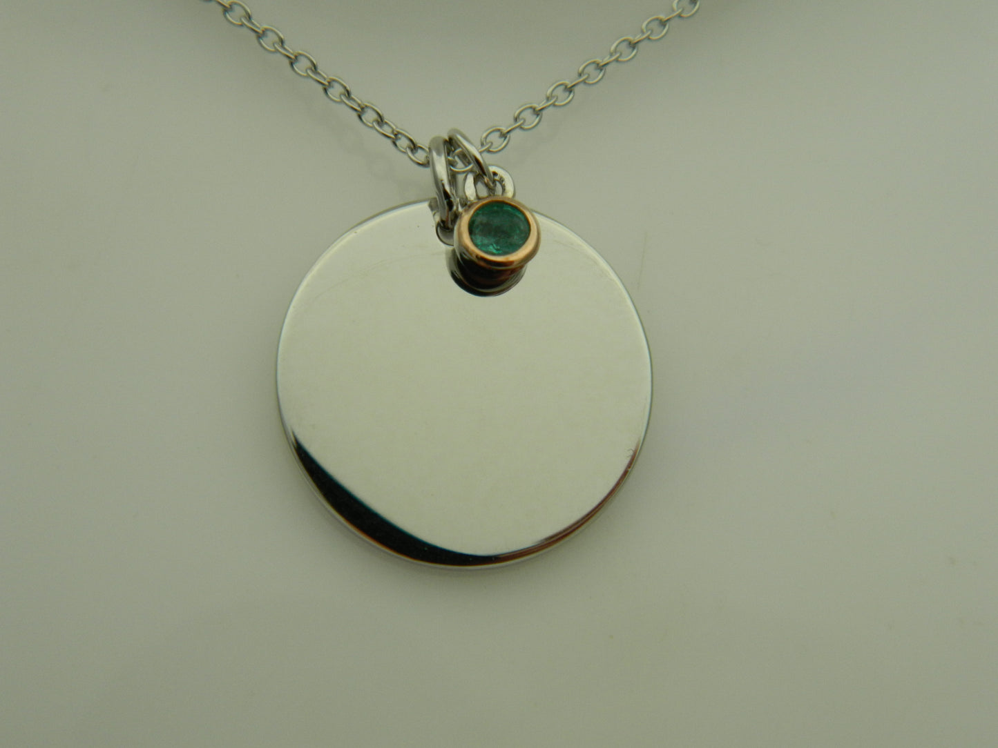 Clogau Sterling Silver & 9ct Rose Gold Celebration Emerald May Birthstone Pendant RRP £169.00