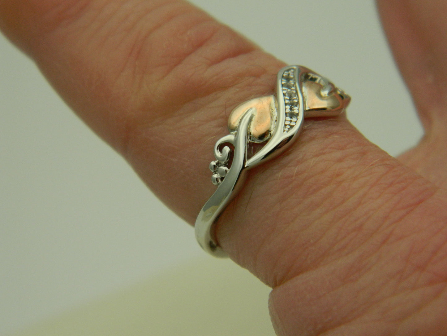 Clogau Sterling Silver & 9ct Rose Gold Vine Topaz Ring RRP £159.00 size N or P