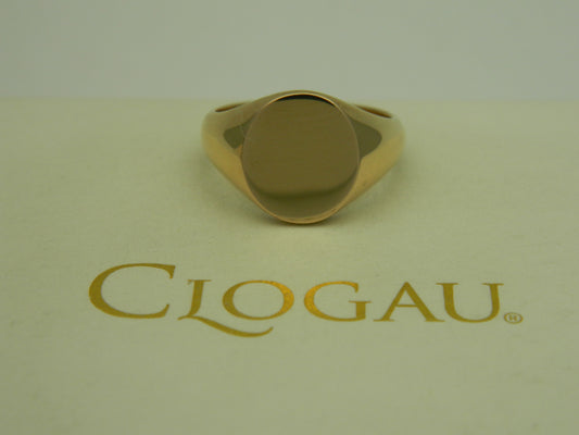 Clogau 18ct Gold 1854 Blend Oval Signet Ring size P (slight second)