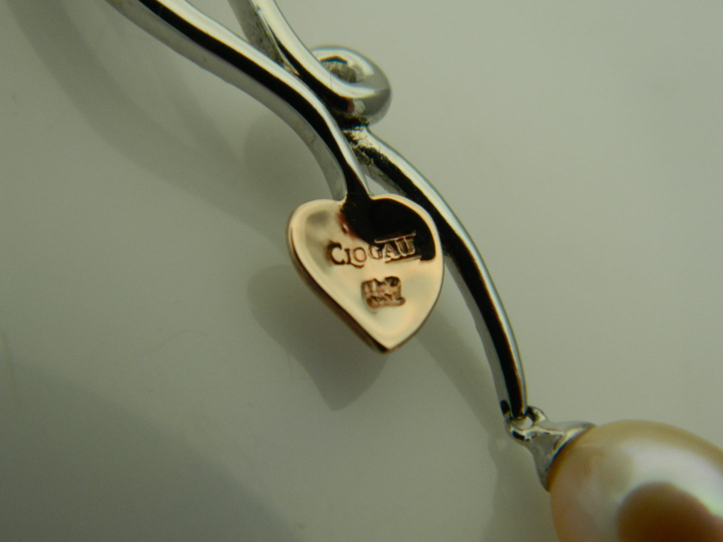 Clogau 18ct White & Rose Gold Tree of Life Peach Pearl & Diamond Pavé Pendant & Chain