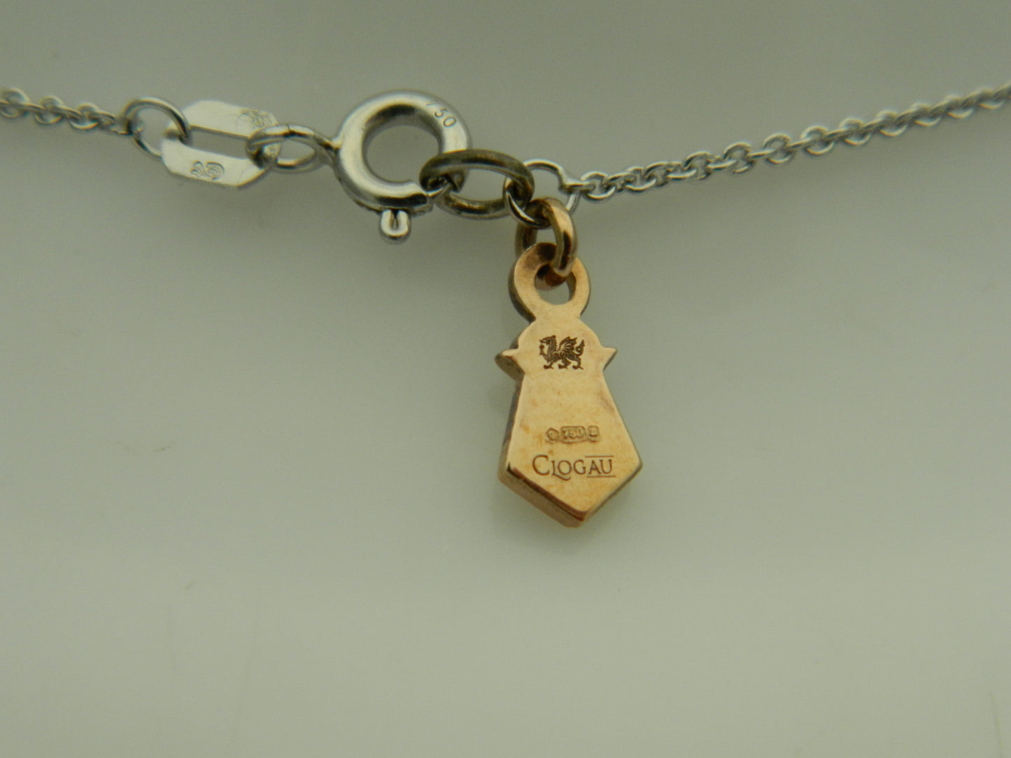 Clogau 18ct White & Rose Gold Tree of Life Peach Pearl & Diamond Pavé Pendant & Chain