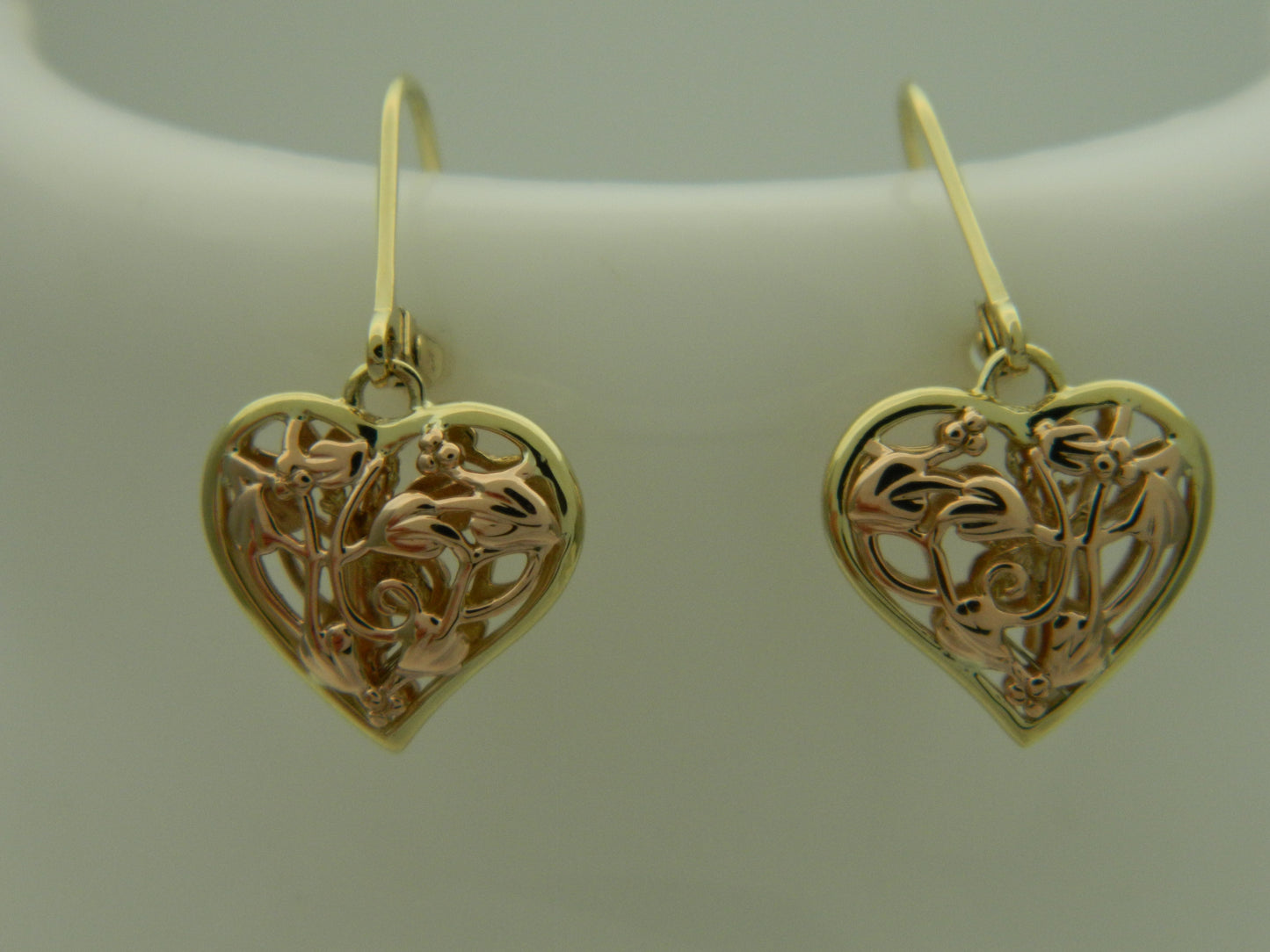 Clogau 9ct Yellow & Rose Gold Tree of Life Fairy Heart Drop Earrings