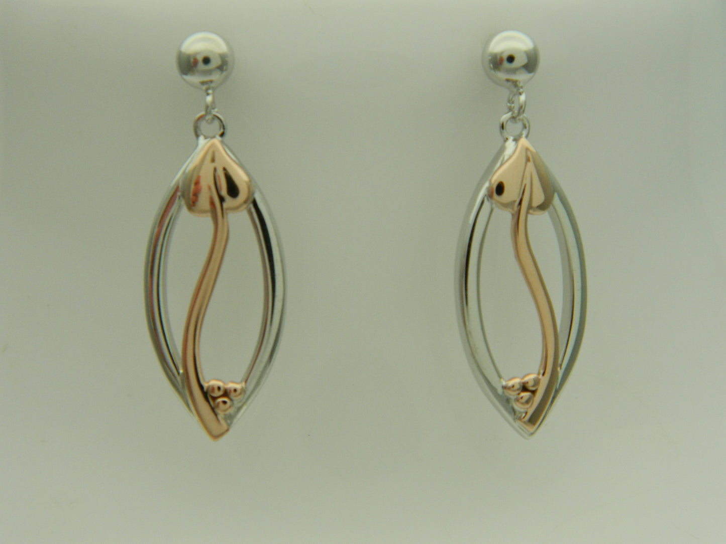 Clogau Sterling Silver & 9ct Rose Gold Through These Eyes Drop Earrings