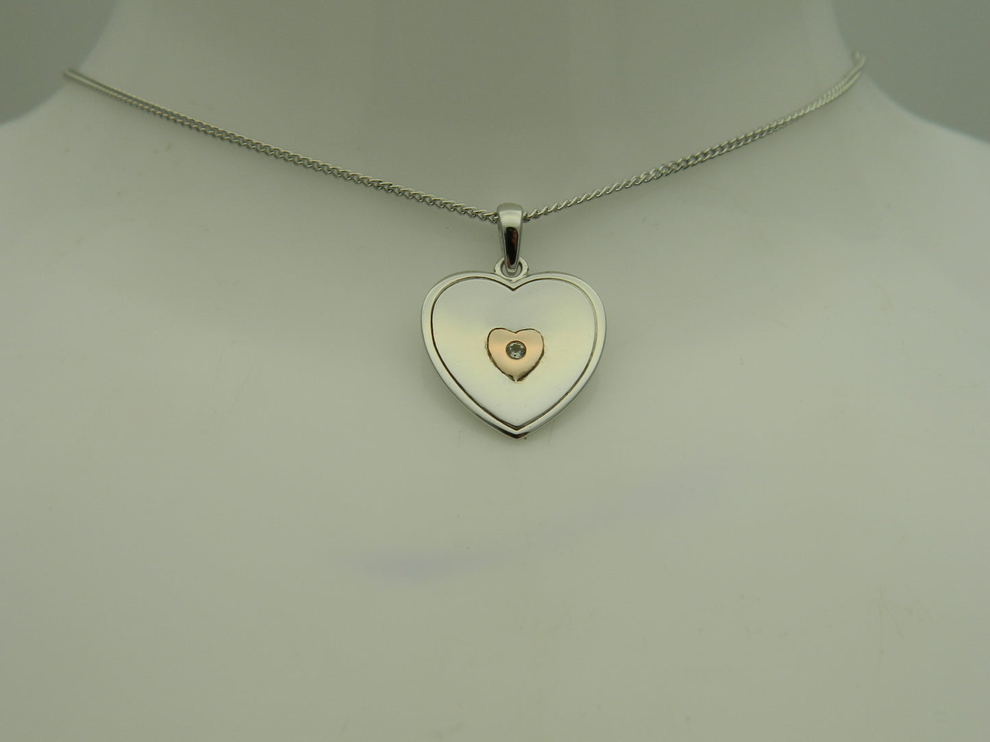 Clogau Sterling Silver & 9ct Rose Gold Cariad Heart Topaz Pendant