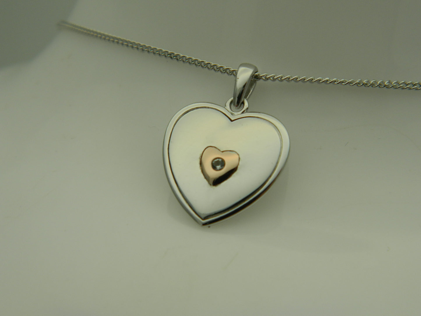 Clogau Sterling Silver & 9ct Rose Gold Cariad Heart Topaz Pendant
