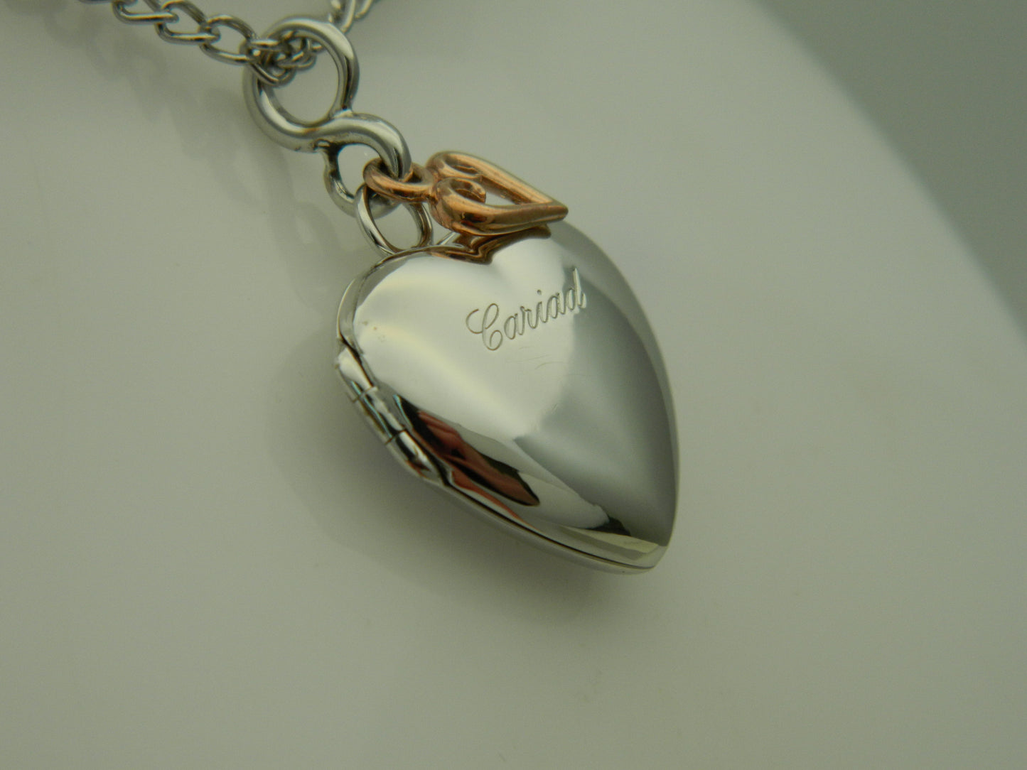 Clogau Sterling Silver & 9ct Rose Gold Cariad Heart Locket RRP £239.00