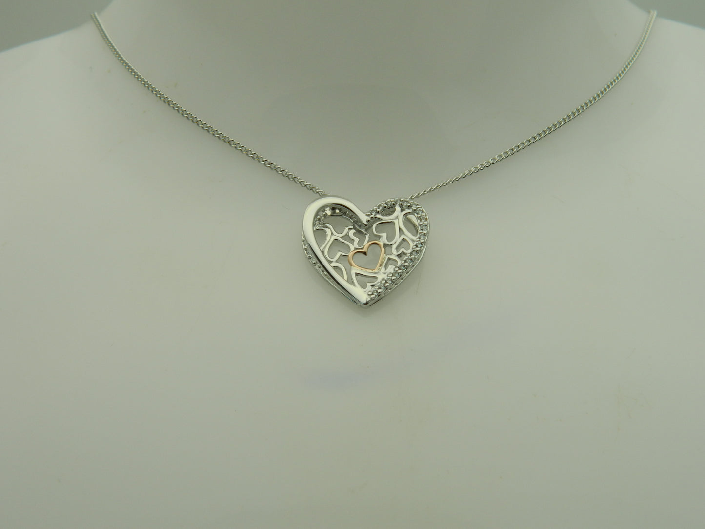 Clogau Sterling Silver & 9ct Rose Gold Always in my Heart Topaz Pendant