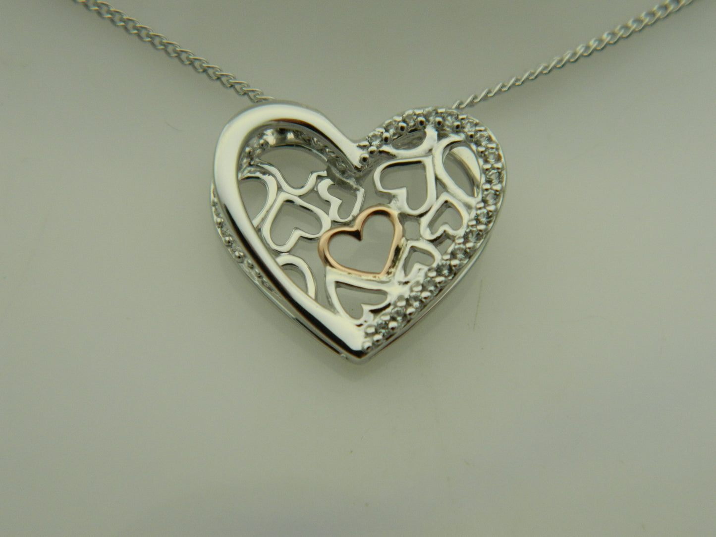 Clogau Sterling Silver & 9ct Rose Gold Always in my Heart Topaz Pendant
