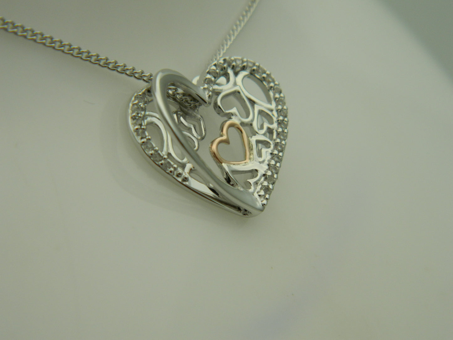 Clogau Sterling Silver & 9ct Rose Gold Always in my Heart Topaz Pendant